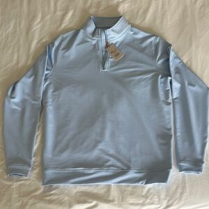 Peter Millar Pinstripe 1/4 Zip Sweater